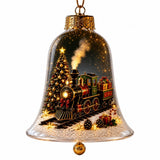 Acrylic Christmas Bell Ornament Decoration 3D Snow Globe Santa Snowman Ball Hanging Xmas Tree Pendant Christmas Party Decoration
