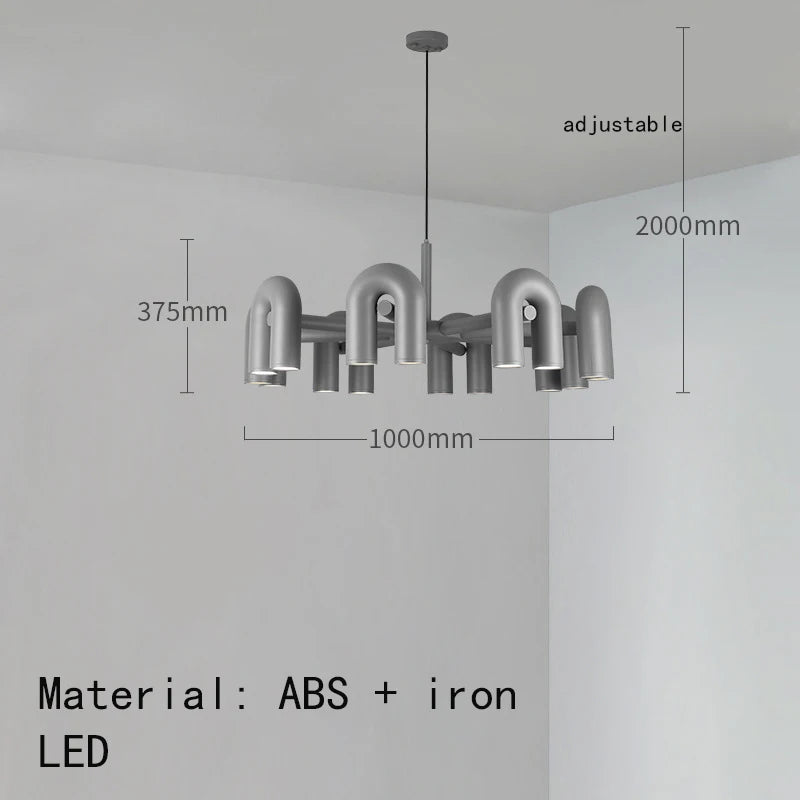 Modern Rotatable LED Pendant Lights Black Orange Gray Metal Dining Room Foyer Bedroom Lamp Fixtures Wire Adjustable