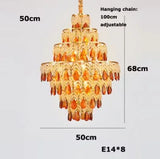 Postmodern K9 Crystal Peacock Chandelier - Luxury Golden LED Ceiling Light