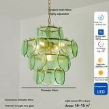 Round Glass Dining Table Lights for Bedroom Living Room French Modern LED Murano Glass Pendant Lights Bar Kitchen Restaurant