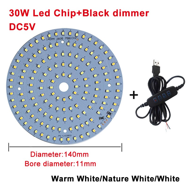 DC5V Dimmable LED chip 5W 6W 10W Surface Light Source SMD 5730 LED Light Beads DIY Tricolor Adjustable LED Bulb White Warm White