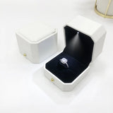 PU Leather LED Light Jewelry Box - Luxury Empty Case for Ring, Necklace & Earrings
