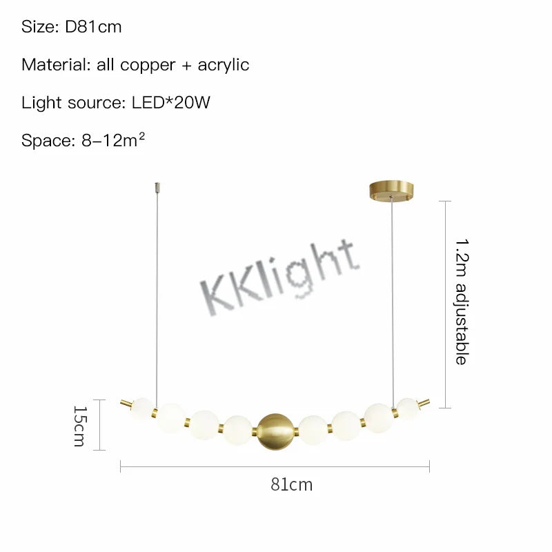 Modern All Copper LED Chandelier Ligthing Lustre Living Dining Room kitchen Art Decor Pendant Lights Indoor Hanging Lamp Fixture