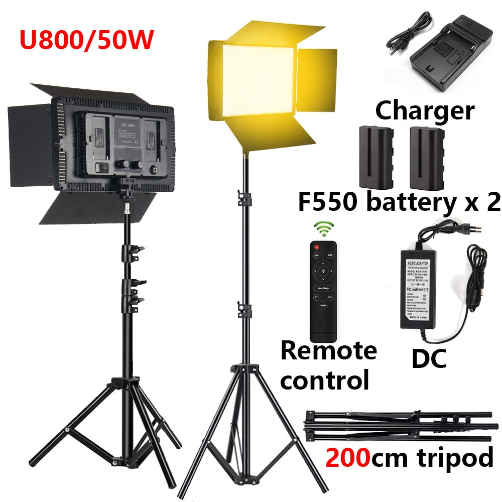 U800 LED Photo Studio Light For Tiktok Youbute Game Live Video Lighting 40W/50W Portable Video Recording Photography Panel Lamp