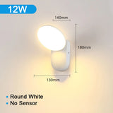 12W PIR Motion Sensor Outdoor LED Wall Lamp Waterproof Aluminum Garden Porch Light Corridor Entrance Sconce Indoor Fixture
