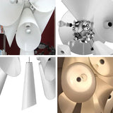 2026 Trumpet White Glass Pendant Lamp - Flared Shade Chandelier for Dining Room