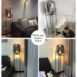 Nordic Minimalist Smoke Gray Glass Led Floor Lamp Designer Bedroom Bedside Table Light High-end Living Room Decoration Lighting