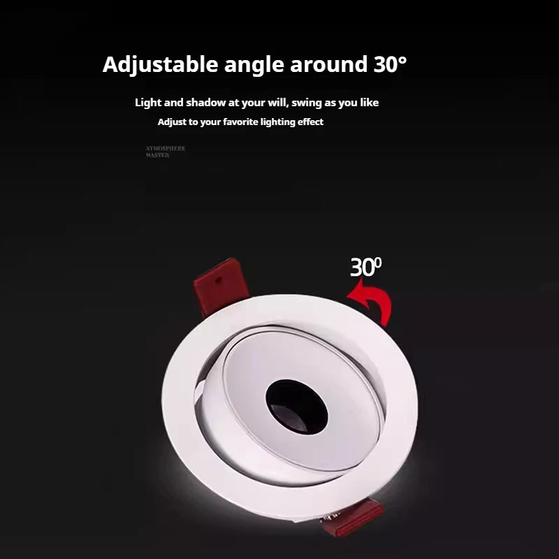 Led Spotlight Small Beam Angle 3 8 15 24 Degree Spot Light Recessed Round Atmosphere Dining Table Ultra-thin White Black 85-265V