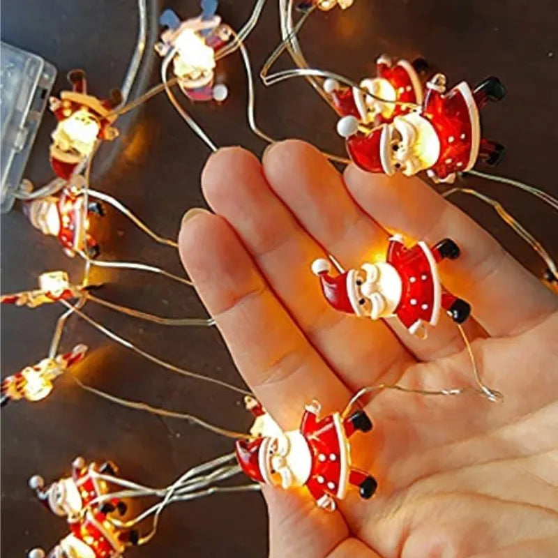 Santa Claus 2M 20LED String Lights Home Christmas Decoration Christmas Tree Ornaments 2022 Navidad Children Gifts New Year 2023
