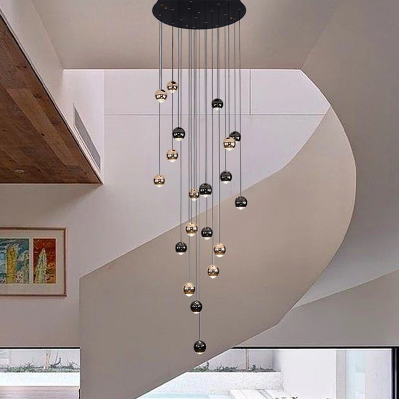 Modern Home Decor LED Lights Pendant Light Lamps for Staircase Chandeliers for Living Room Hanging Light Indoor Lighting