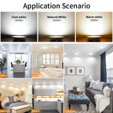 6/12Pcs Led Downlight Three Color Dimmable 5W 9W 12W 15W Recessed Ceiling Lamp Led Spotlight For Living Room Bathroom