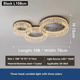 Modern Round Crystal Ceiling Light for Living Room Dining Room Bedroom Study Gold Minimalist LED Indoor Decor Ceiling Lamp