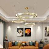 Luxury Design Gold Crystal LED Chandelier K9 Crystal Dimmable Pendant Light for Living Room Bedroom Hotel Villa Decor