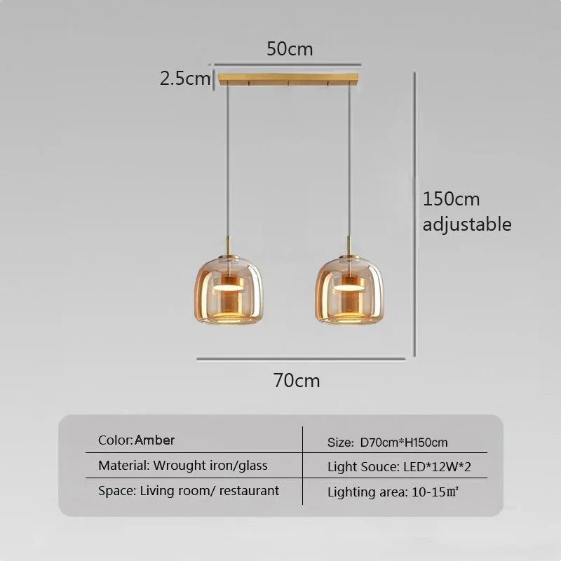 Modern Led Pendant Lights Glass Hanging Suspension Lamp For Dining Room Chandelier Restaurant Kitchen Decor Bedside Pendant Lamp