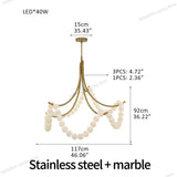 2026 New Black Branch Chandelier, Spanish Natural Marble Lustre, Dimmable Pendant Lamp for Villa, Stylish Light for Ceilings