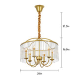 Pendant Light Ceiling Mounted Light Crystal 6-Light Pendant Lamp Vintage Retro Ceiling Hanging Light Fixture
