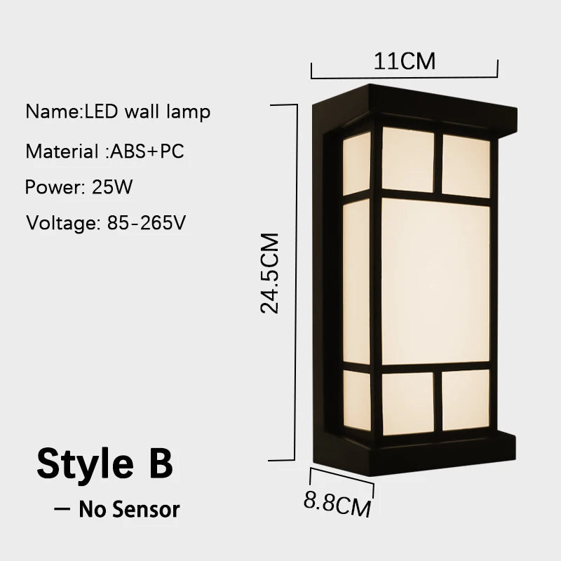 Led Outdoor Wall Light Waterproof IP65 Motion Sensor Led Outdoor Lighting Porch Lights Balcony Garden Lights Outdoor Wall Lamp