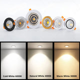 Dimmable Living room bedroom dining room spot light Led Downlight Light Ceiling Spot 3w 5w 7w 9w 12w 15w 18w AC85-230V Recessed