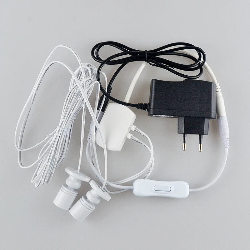 Led Spotlight Wine Cabinet Light Kitchen 2/4/6/8/10/12 Pack Lighting Kit Button Switch EU Plug for Jewelry Showcase Spot Lights