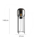 Nordic Minimalist Smoke Gray Glass Led Floor Lamp Designer Bedroom Bedside Table Light High-end Living Room Decoration Lighting