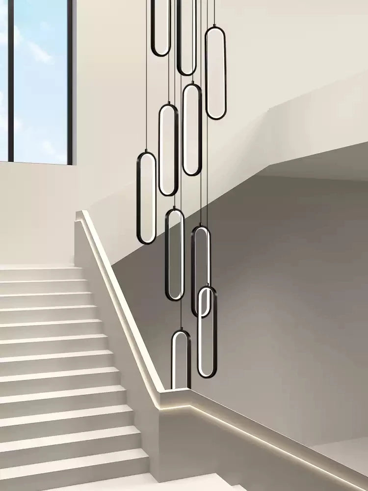 Minimalist Chandelier Nordic Hanging Modern LED Pendant Light Living Room Restaurant Villa Loft Ceiling Staircase Pendant Light