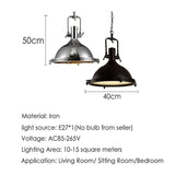 2026 American Retro Industrial Home Decor Chandelier Metal Living Room Loft Kitchen Bar Eye Protection Pendant Lighting