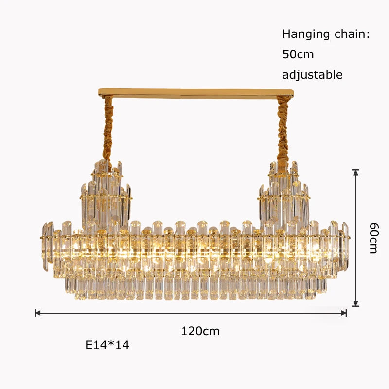 LED Luxury Light Fixture Lustre Crystal Ceiling Chandeliers Hanging Lamps Modern Decor High-end Home Appliance for Dining Room