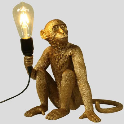 Nordic Resin Monkey Wall Lamp, Creative Animal Rope Light for Kids Room, Restaurant, Bar & Corridor Decoration