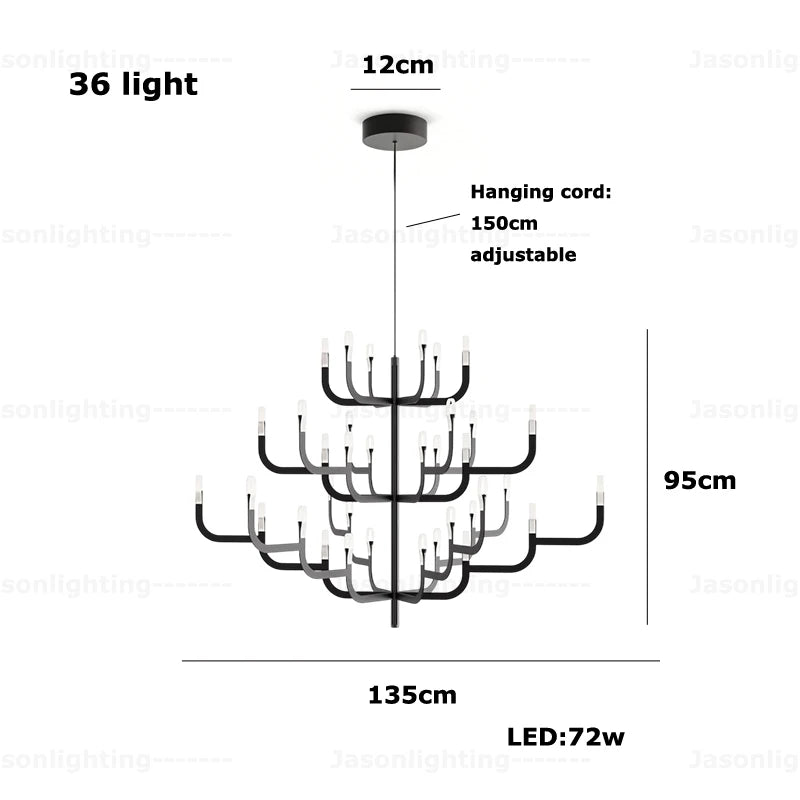 Italian Tree Gold Black Chrome Dimmable LED 2026 Pendant Light Suspension Luminaire Lampen Hanging Lamp For Foyer Dinning Room