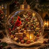 Glowing Christmas Ball Pendants Acrylic Ball Christmas Santa Claus Snowman Hanging Ornaments Xmas Party Atmosphere Decorations