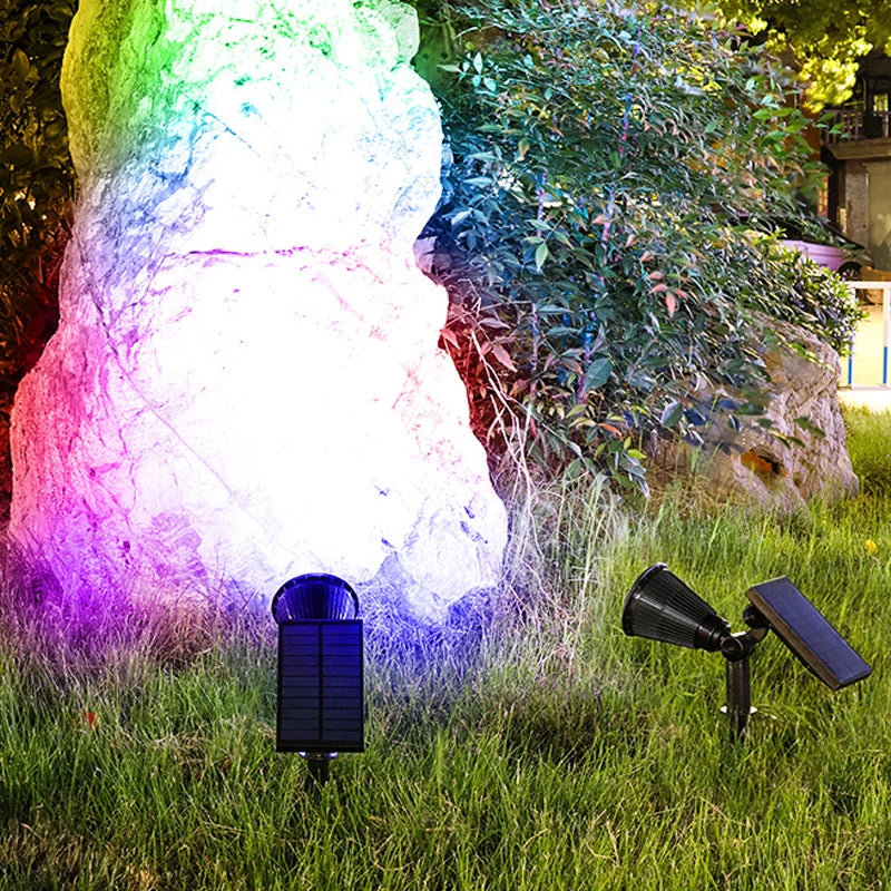 Highlighted Solar Lawn Lights Outdoor Landscape 9 Led Spotlights Ip65 Waterproof Upgraded Solar Powered Wall Lamp Villa Garden