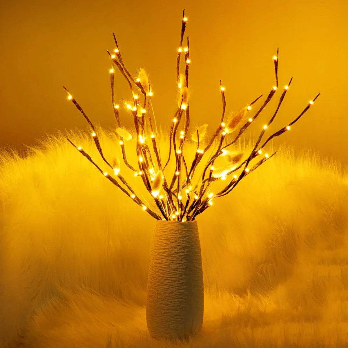LED White Birch Branch Lights - Battery Operated Christmas & Party Twig Lights