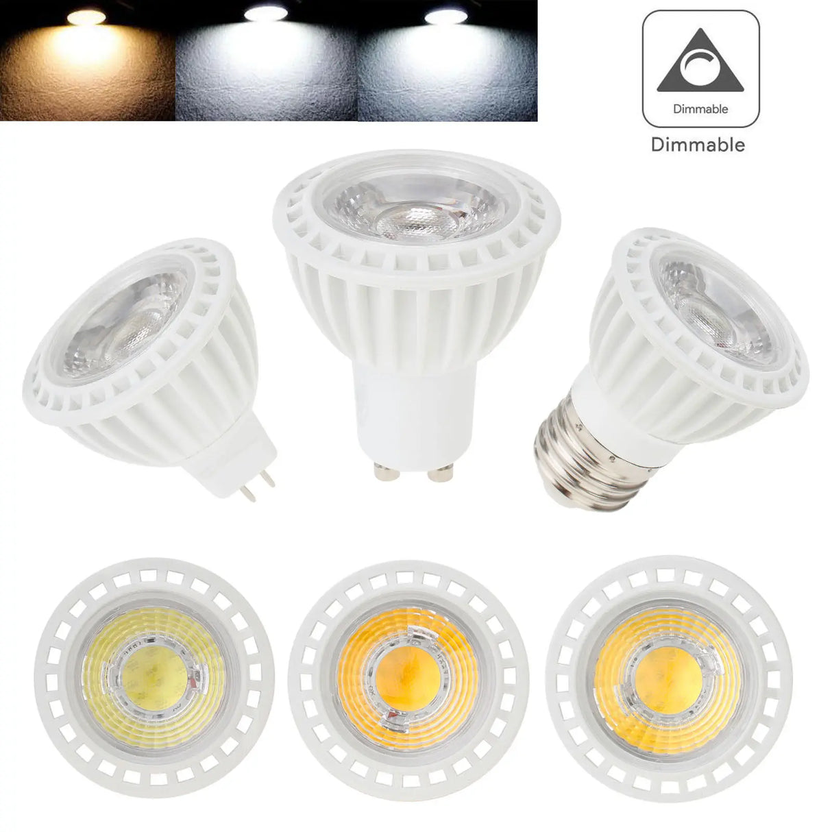 10pcs 5W COB Light Bulbs 45 Beam Angle 110V 220V Dimmable E26 E27 GU10 LED Spotlight for Home Office Table Lamp Downl