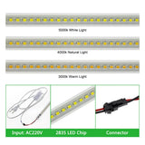 SMD2835 LED Tube AC 220V 8W High Brightness Hard Rigid LED Strip Bar Lights 50cm 72LEDs Energy Saving LED Fluorescent Tubes Set
