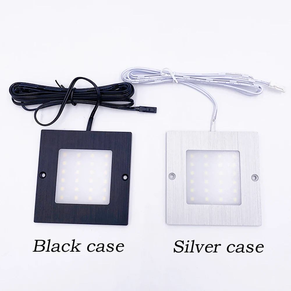 Ultra Slim 5W LED Square Cabinet Light 12V Staircase  Aisle Light Wine Cabinet Entrance Display Decorative Light No hole cut