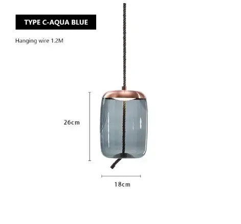 Modern Hemp Rope Glass Pendant Light Luminaire Rope Hanging Lamp Designer Cafe Bar Fixtures Drop Ship Knot Home Decor Chandelier