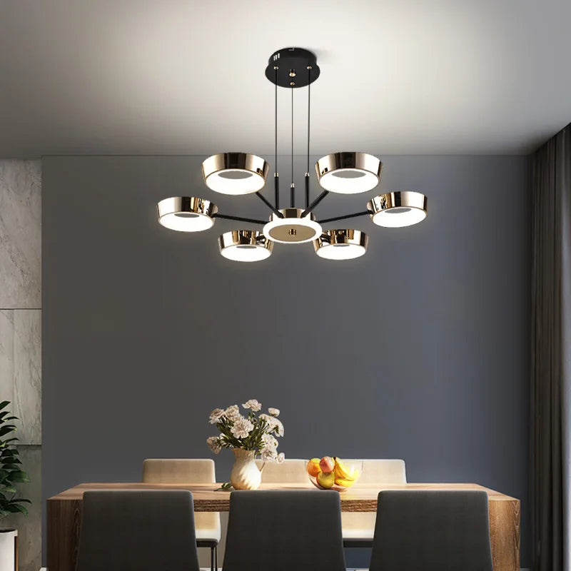 Modern chandelier bedroom living room led pendant light kitchen dining room lighting height adjustable ceiling chandelier