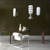 Nordic Designer Smoke White Glass LED Floor Lamp Bedroom Study Hotel Chandelier Living Room Sofa Atmosphere Art Decor Lighting