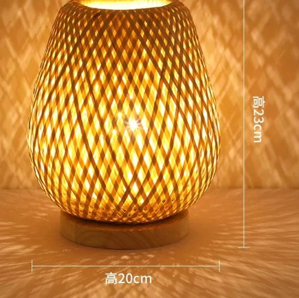 Bamboo Woven Products Simple Bedroom Study Table Lamp Bedside Table Lamp Bamboo art Warm Decoration Desktop Japanese Table Lamp