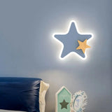 Cartoon LED Rocket Wall Lamp Modern Creative Moon Star Wall Light Indoor Baby Children's Room Bedside Decoration Light Kids Gift