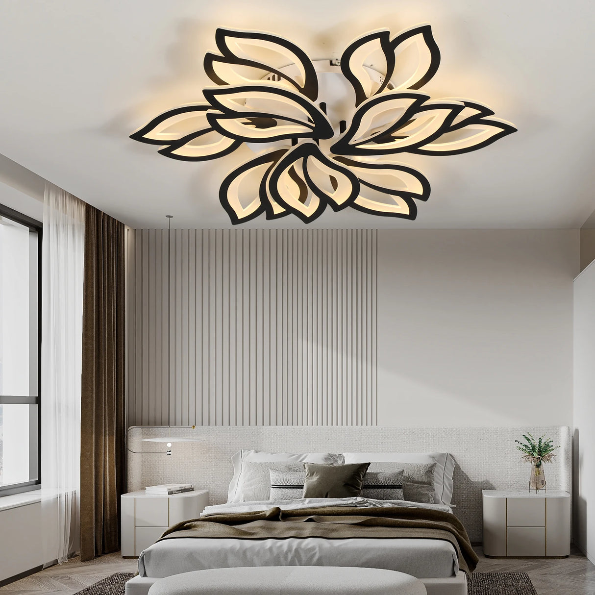 Modern Minimalist LED Chandelier - Black & White Home Indoor Lighting Decor
