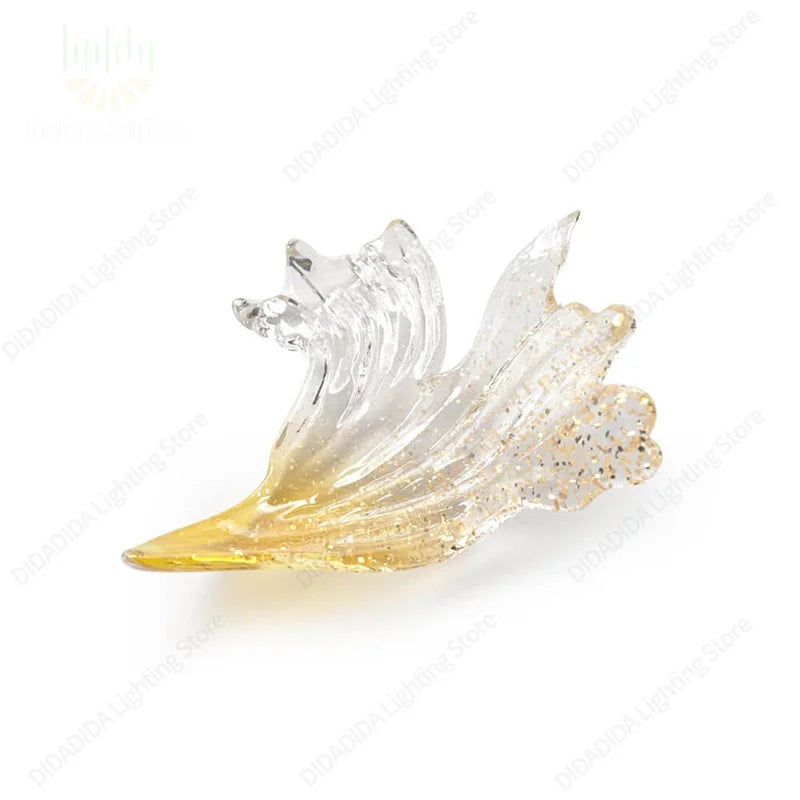 2026 New French Amber Ginkgo Leaf Lustre Chandelier, Custom Can Light Hardware Pendant Lamp for Restaurant, Decor for Ceilings