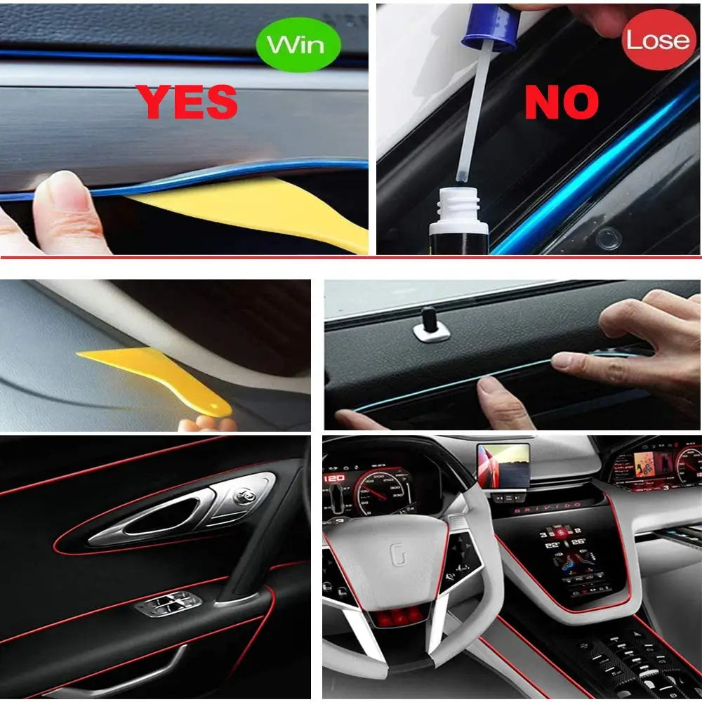 5M Car Interior LED Strip Light - Neon EL Wiring Decorative Lamp for Auto
