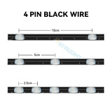Ktrlight 12V 4pin WS2811 Data/GND/Return Black and transparent addressable Christmas Lights Addressable WS2812B RGBIC Seed Pixel