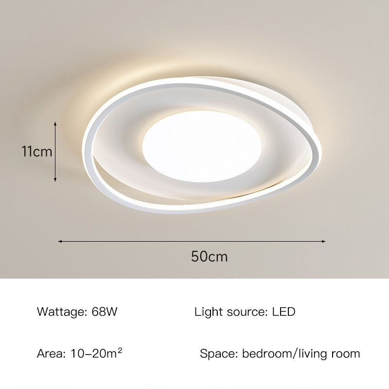 New LED Chandeliers Acrylic Round Lamps for Bedroom Home Decor Study Room Minimalism Indoor Lighting Modern White Ceiling Lights