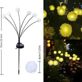 LED Solar Dandelion Lawn Lamp - Waterproof Ground Plug Landscape Lighting