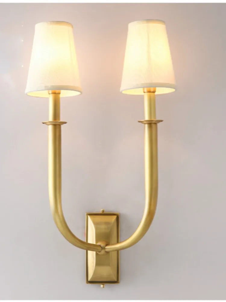 2 heads Wedding decoration wall sconce buckhorn Lamp dressing room led Mirror light dining room Bar Copper indoor wall lighting