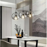 Modern Retro Glass Dining room Bedroom Living Room Chandelier Amber Smoke Gray Glass Small Chandelier Ambient Lighting E27