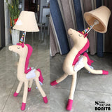Dreamy Unicorn Floor Lamp with Adjustable Wooden Legs - Dimmable Standing Accent Light for Girls' Bedroom & Kids' Room Decor