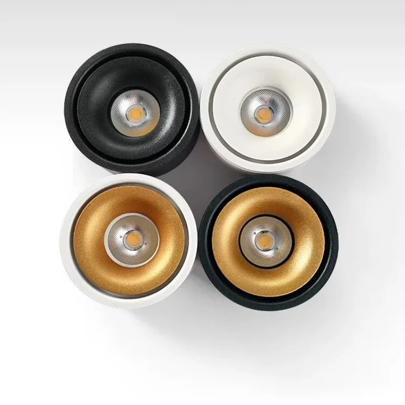 Circular dimmable LED surface mounted spotlight COB non opening ceiling light 9W/12W/15W/18W living room surface mounted tube li
